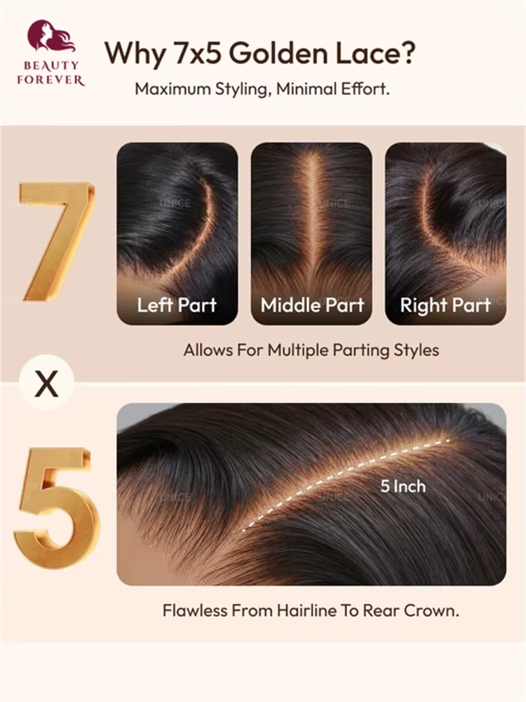 Perruque Beautyforever à franges latérales, lisse Yaki, sans colle, 100% cheveux humains, perruque e