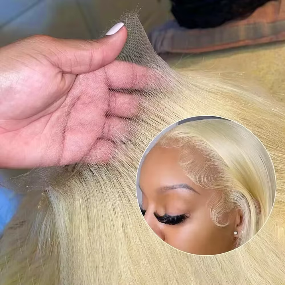 30 36 pouces 13x6 os droit 613 Hd miel blond dentelle avant perruques de cheveux humains brésilien 1