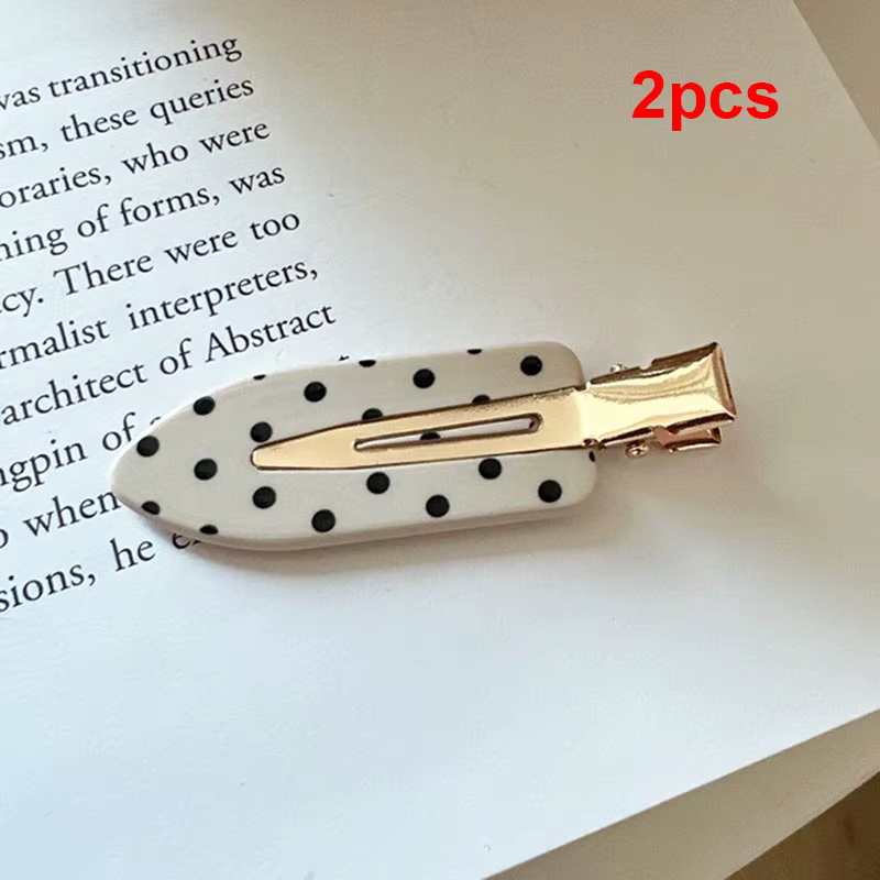 Barrettes vintage à pois pour filles, pinces à cheveux élégantes sans couture, pinces bec de canard