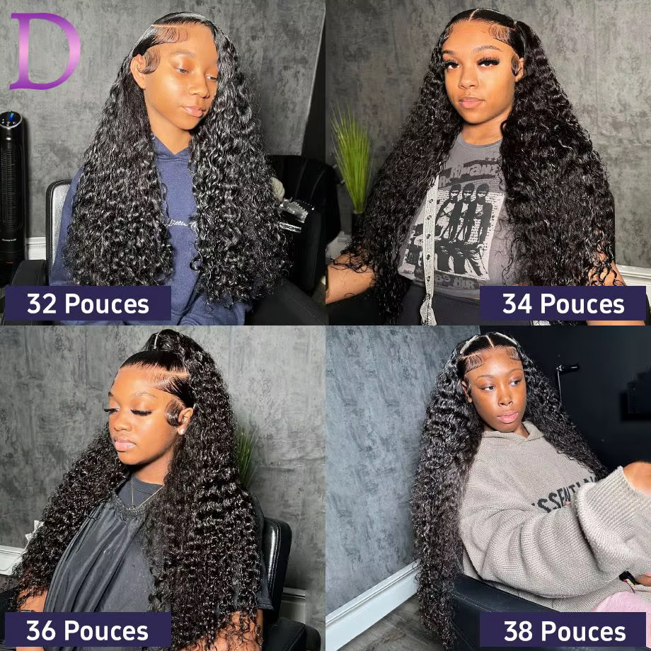 Perruques Cheveux Humains Frontale En Dentelle Transparente 13x4 Bouclés Water Wave Perruque Brésili