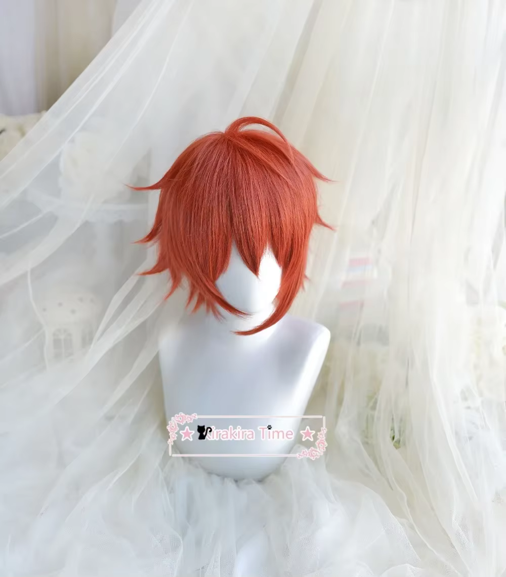 IDOveSH7 NANASE RIKU Cosplay Perruque Courte Moelleuse, Cheveux Synthétiques en Couches pour Adulte,