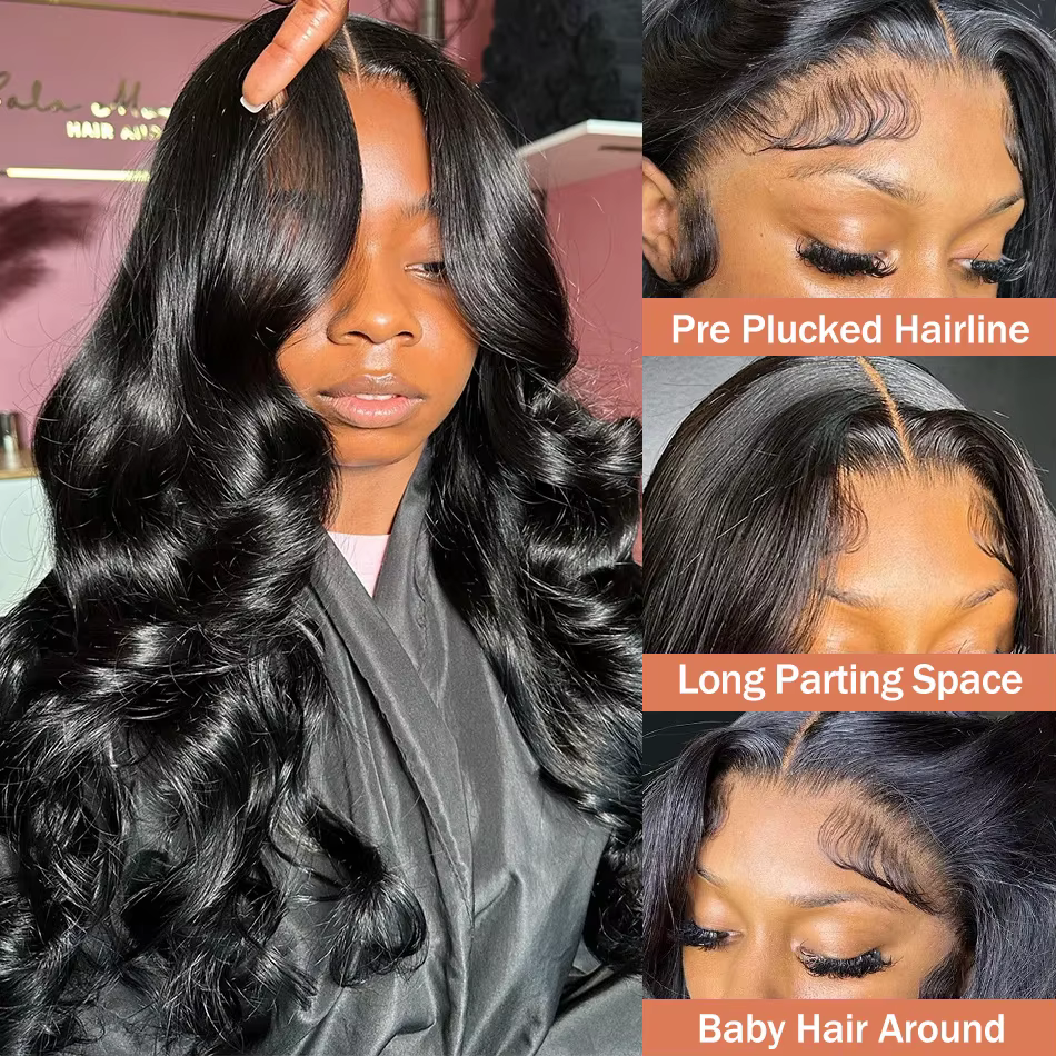 Perruque Lace Front Wig Body Wave Naturelle pour Femme, Cheveux Humains, 13x6, 13x4, HD, Densité 250