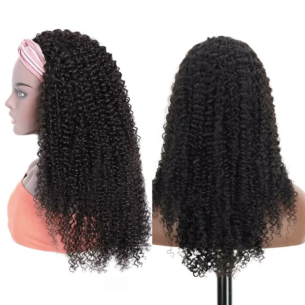 YAVIDA bandeau bouclé perruque cheveux humains 10-24 cheveux bouclés bandeau perruque indien vierge
