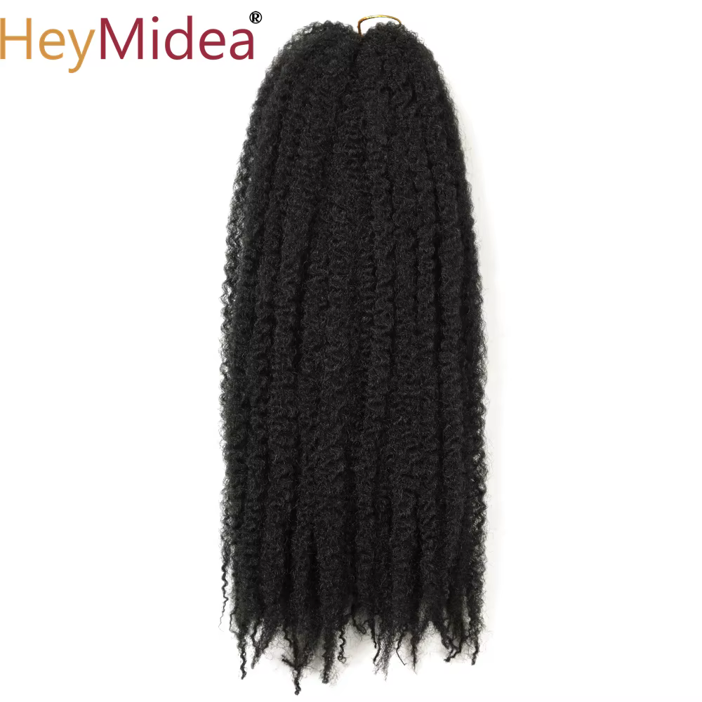 Cheveux Marley pour tresses, 18 pouces de long, Afro Kinky, extensions de cheveux synthétiques Kanek