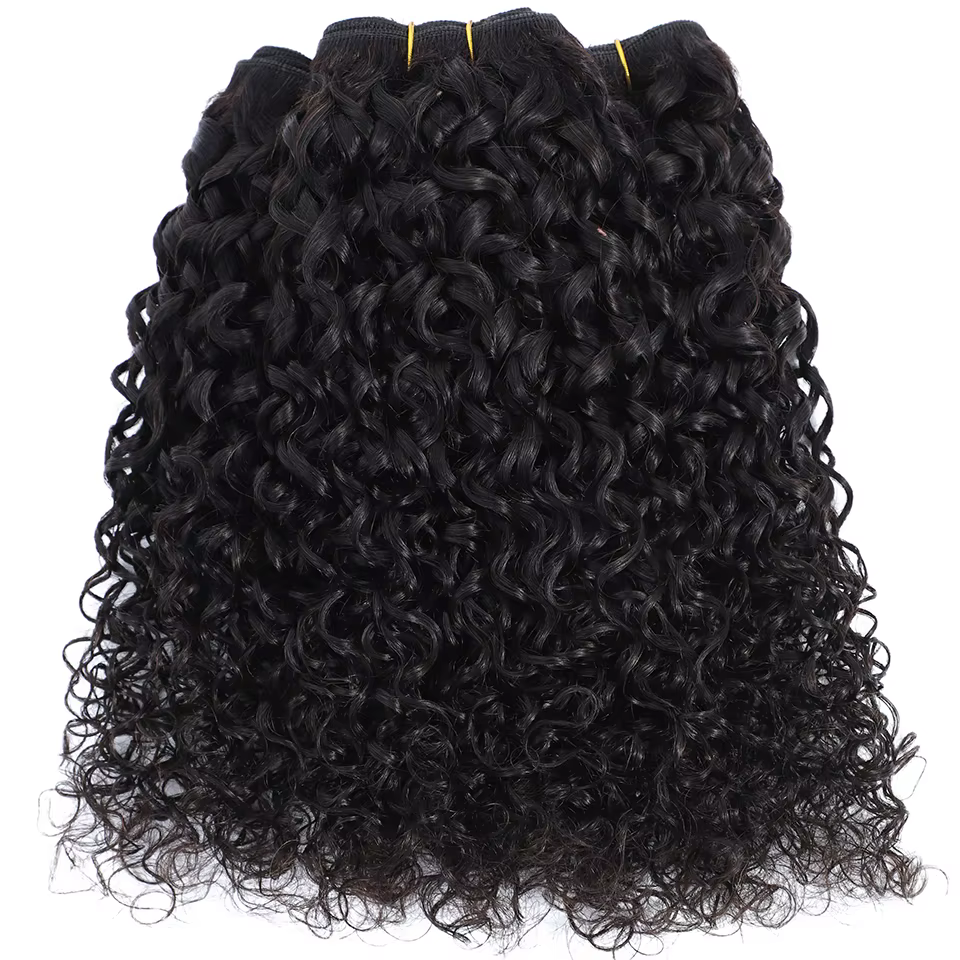 Tissage en lot brésilien naturel Remy bouclé Pixie 12A, Extensions de cheveux naturels bruts pour fe