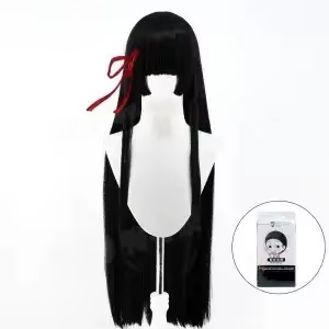 Chisa perruque jeu Wuthering vagues Cosplay jeu de rôle accessoires pour femmes longue noire droite