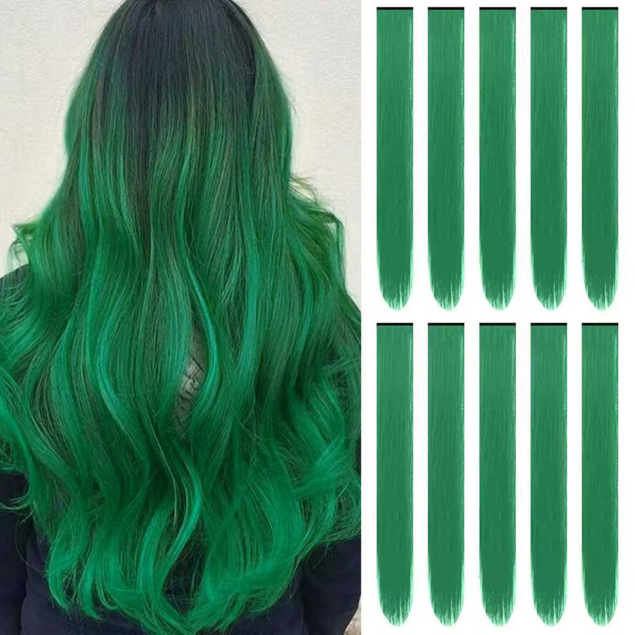 Extensions de cheveux colorés de 22 pouces, postiche droite, Extensions de cheveux colorées, reflets