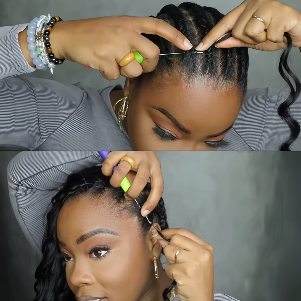 Extensions de cheveux humains en crochet Body Wave pré-séparées, sans nœuds, avec fil invisible, noi