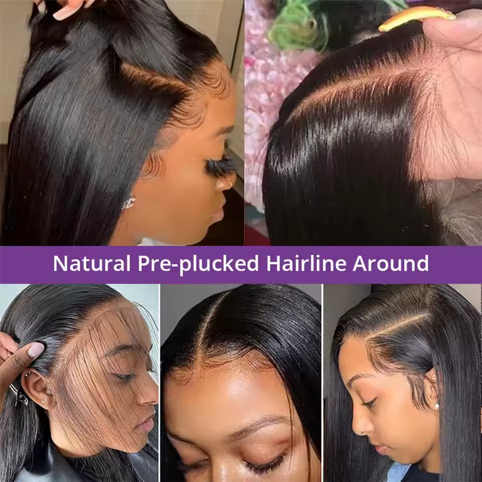 30 40 pouces os droit perruque de cheveux humains brésilien pré plumé cheveux 13X4 13X6 HD Transpare