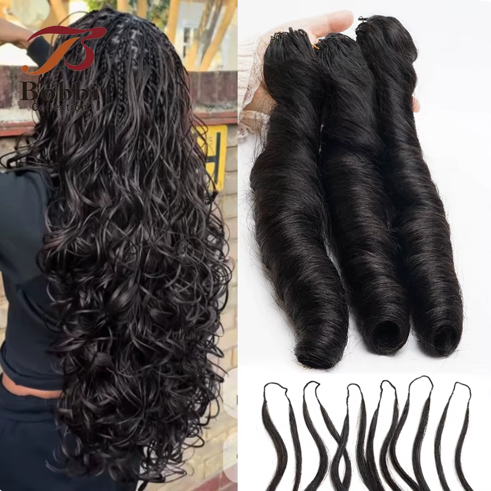 Extensions de cheveux humains 100% naturels, style French Curl, pré-bouclées, pour tresses bohèmes, 