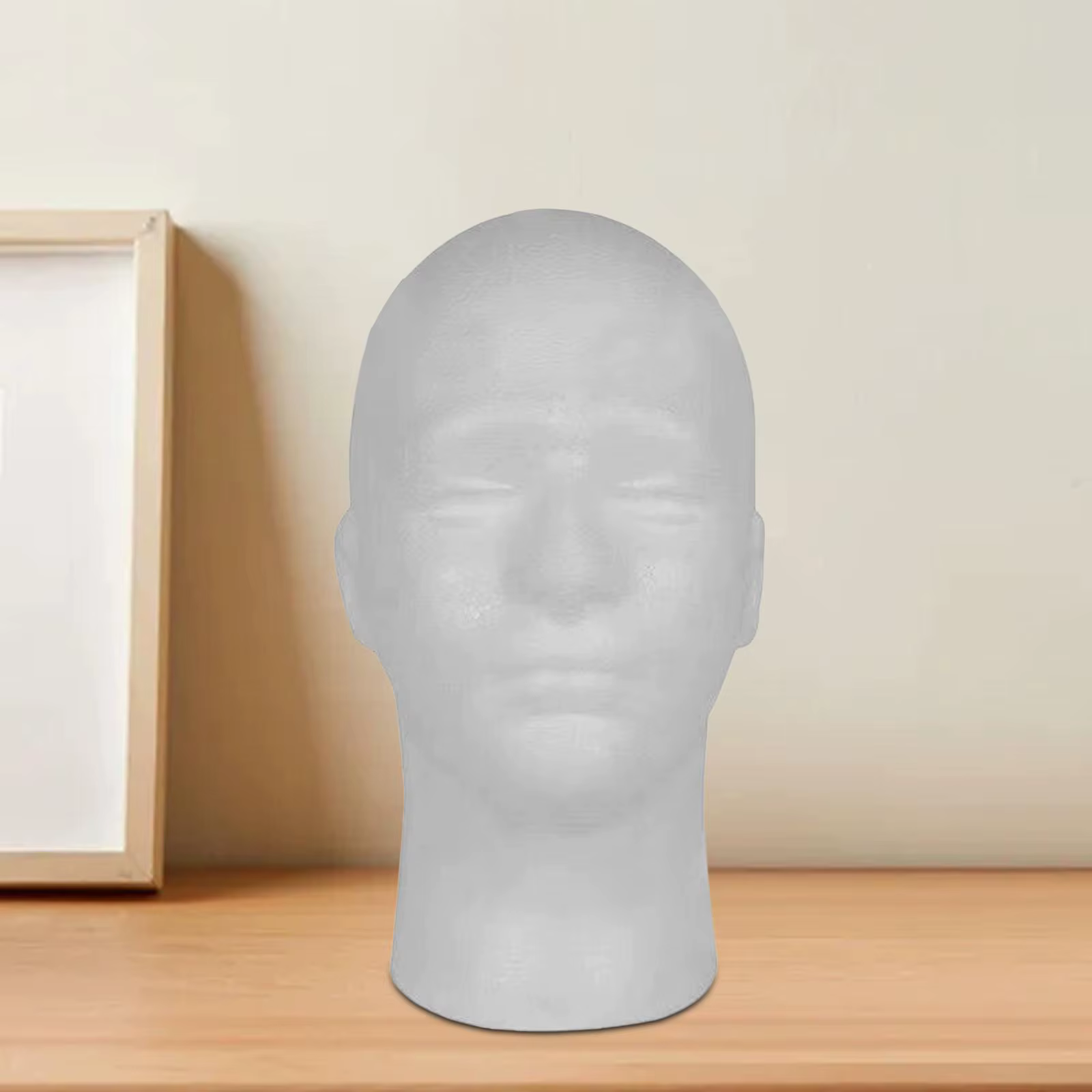 Tête de perruque en polystyrène pour hommes, blanc, Portable, multifonctionnel, support de postiche,