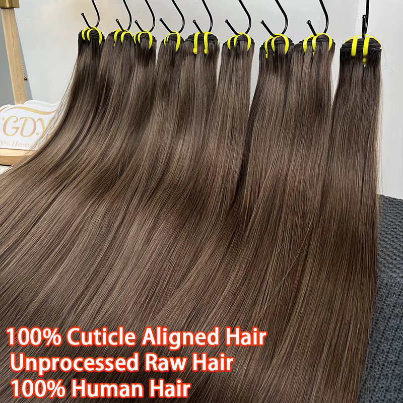 # 2 Bundles de Cheveux Raides Brun Foncé 100% Naturels Vietnamiens Non Traités Bruts Vierge Extensio