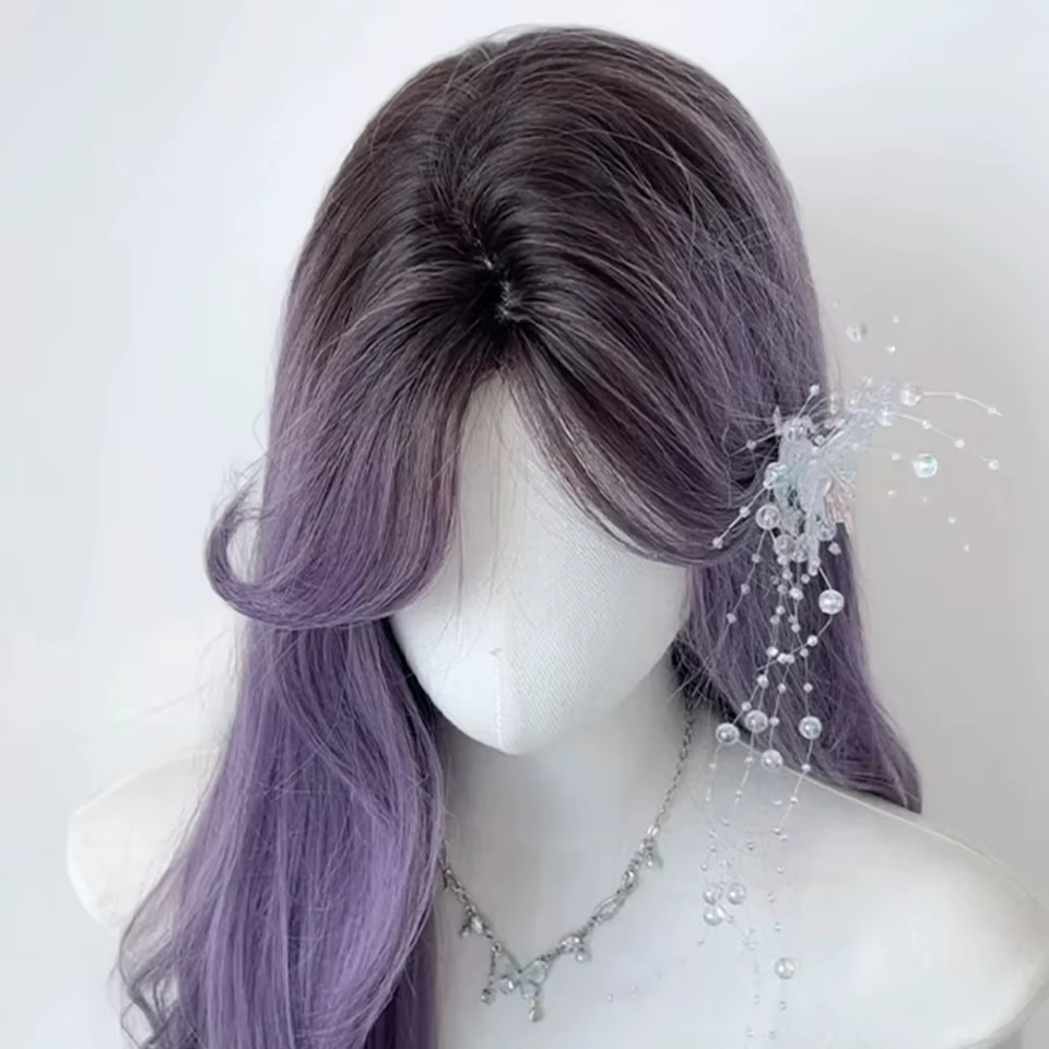 OLACARE longue vague de corps noir marron violet Cosplay perruques résistant à la chaleur perruques