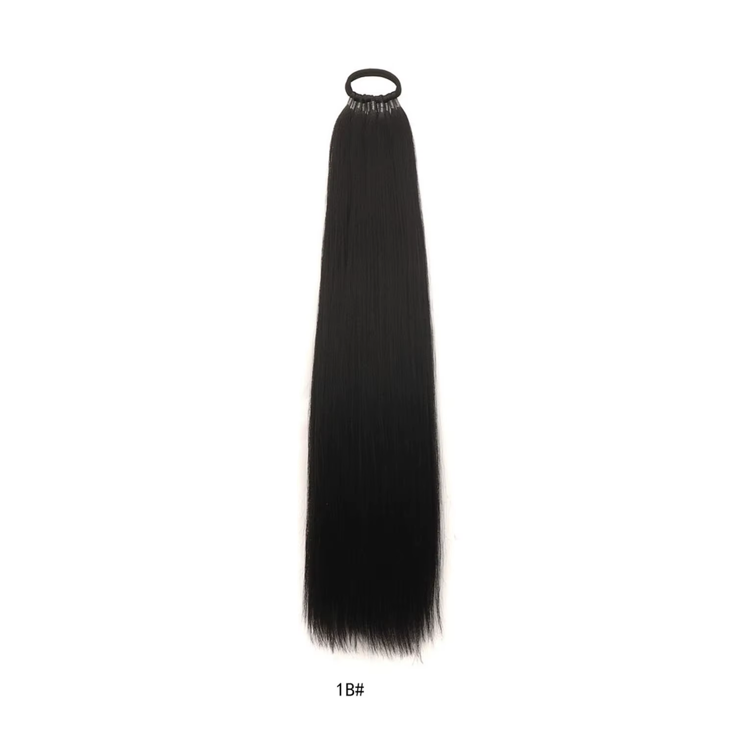 Extensions de cheveux queue de cheval longues tressées avec élastique, postiches lisses à enrouler,