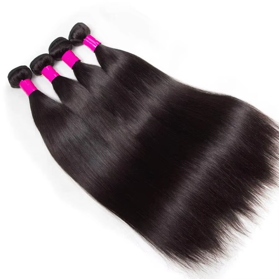Extensions de cheveux humains brésiliens lisses non traités, couleur naturelle, cheveux Remy vierges