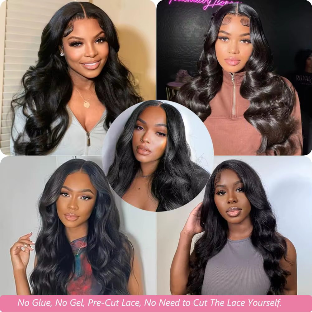 Perruque Lace Frontal Wig 100% naturelle, Body Wave, sans colle, 6x4, 5x5, 9x6, 7x5, 13x4, 13x6, 360