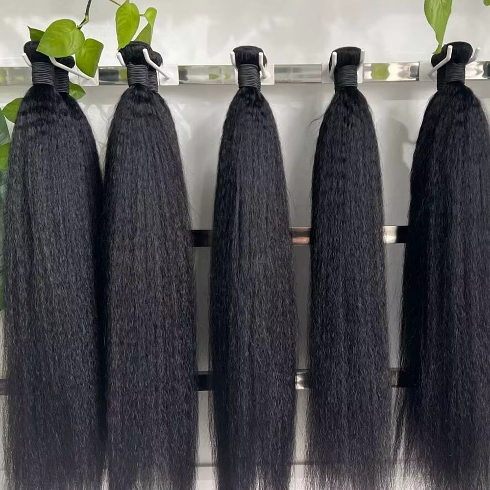 Soldes Exceptionnelles : Lots de Cheveux Raides Kinky avec Closure Frontale HD Transparente et Bundl
