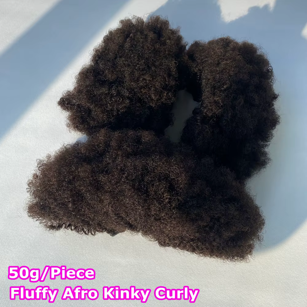 Paquets de cheveux humains bruts vierges moelleux Afro crépus bouclés Extensions de tissage de cheve
