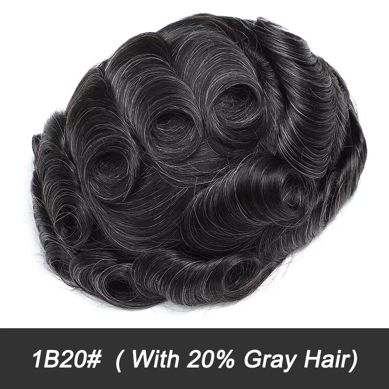 Prothèse capillaire naturelle pour homme, Lace Front & Mono Top, ligne de cheveux naturelle, perruqu
