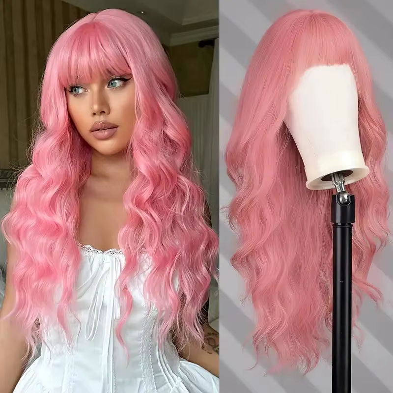 Perruque synthétique Grandma Grey de 26 pouces avec grandes vagues pour cosplay d'Halloween, usage q