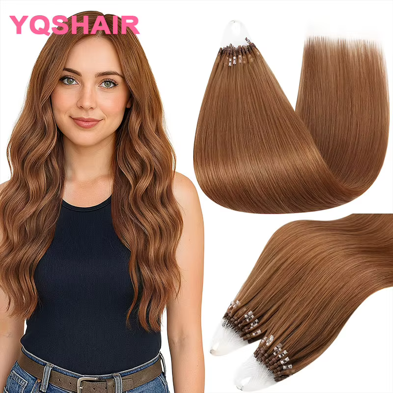 Extensions de cheveux pré-collées Micro Loop, 100% cheveux humains vierges Remy naturels, extensions