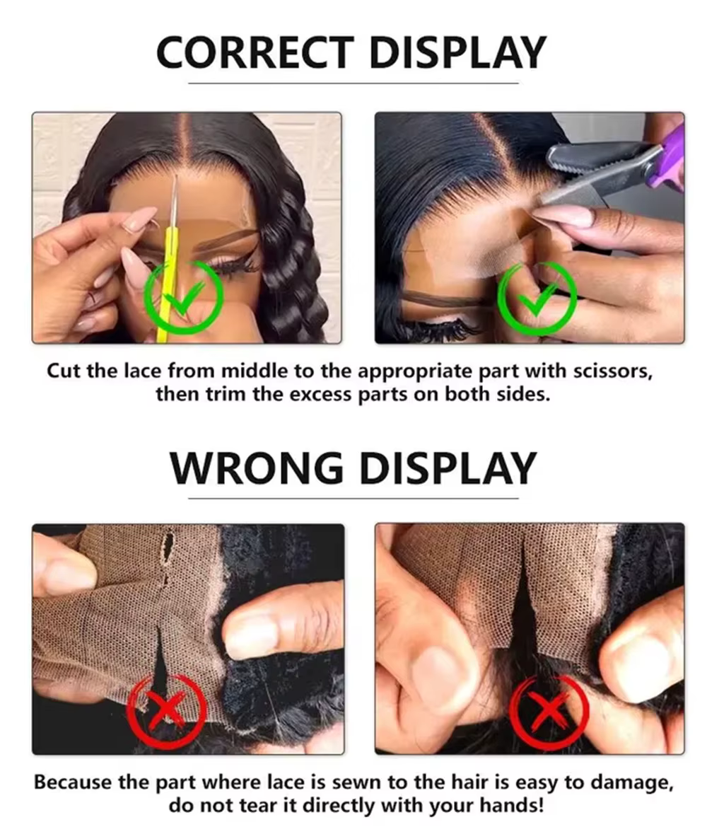 Perruques sans colle de 10 à 16 pouces, cheveux humains lisses, perruques courtes bob en dentelle HD