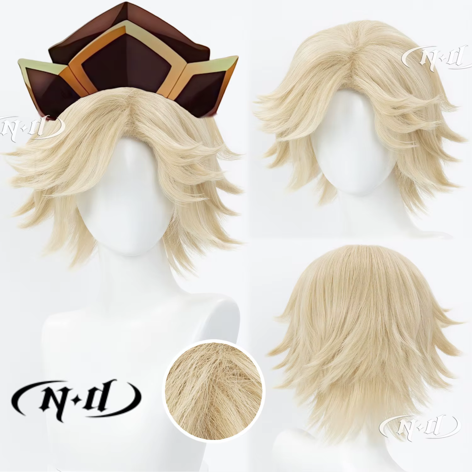 Perruques de cosplay ND Brand Douma Childhood Short Hair Kimetsuu pour Comic-con, Cosplayer, Hallowe