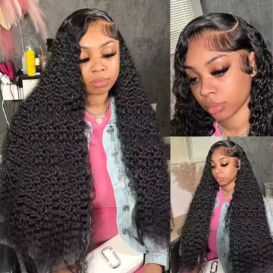 Perruque frontale Deep Wave 300 densité 13x6 HD sans colle 100% cheveux humains, perruque Lace Front