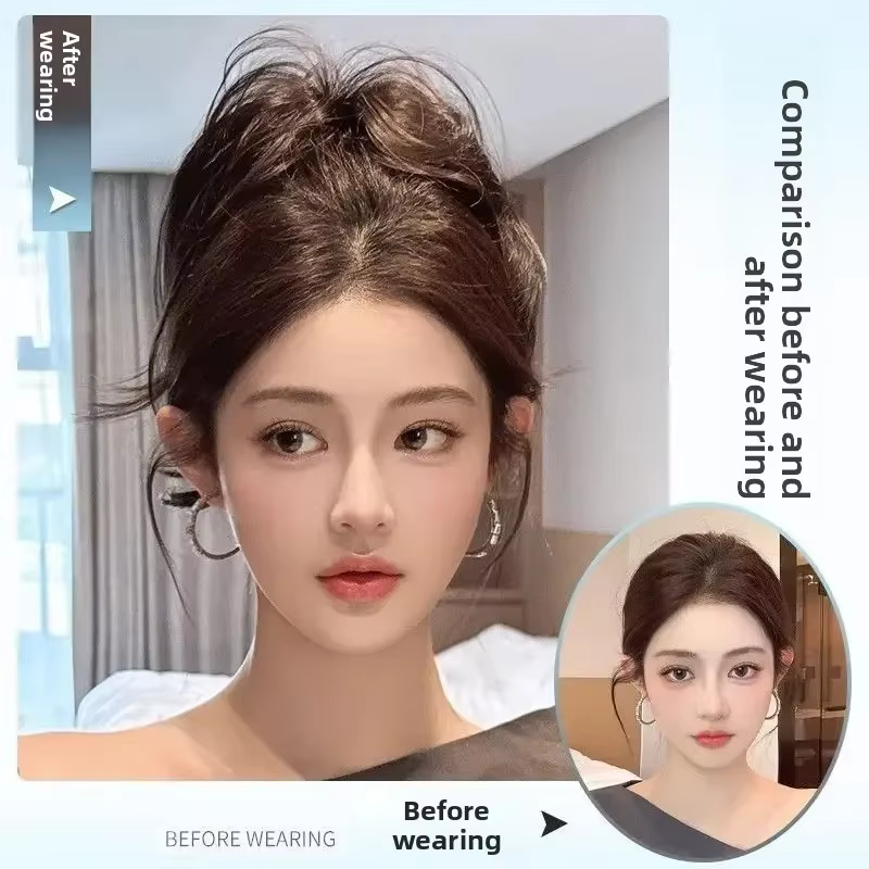 Extensions capillaires synthétiques courtes et bouclées pour femmes, postiche queue de cheval à Clip