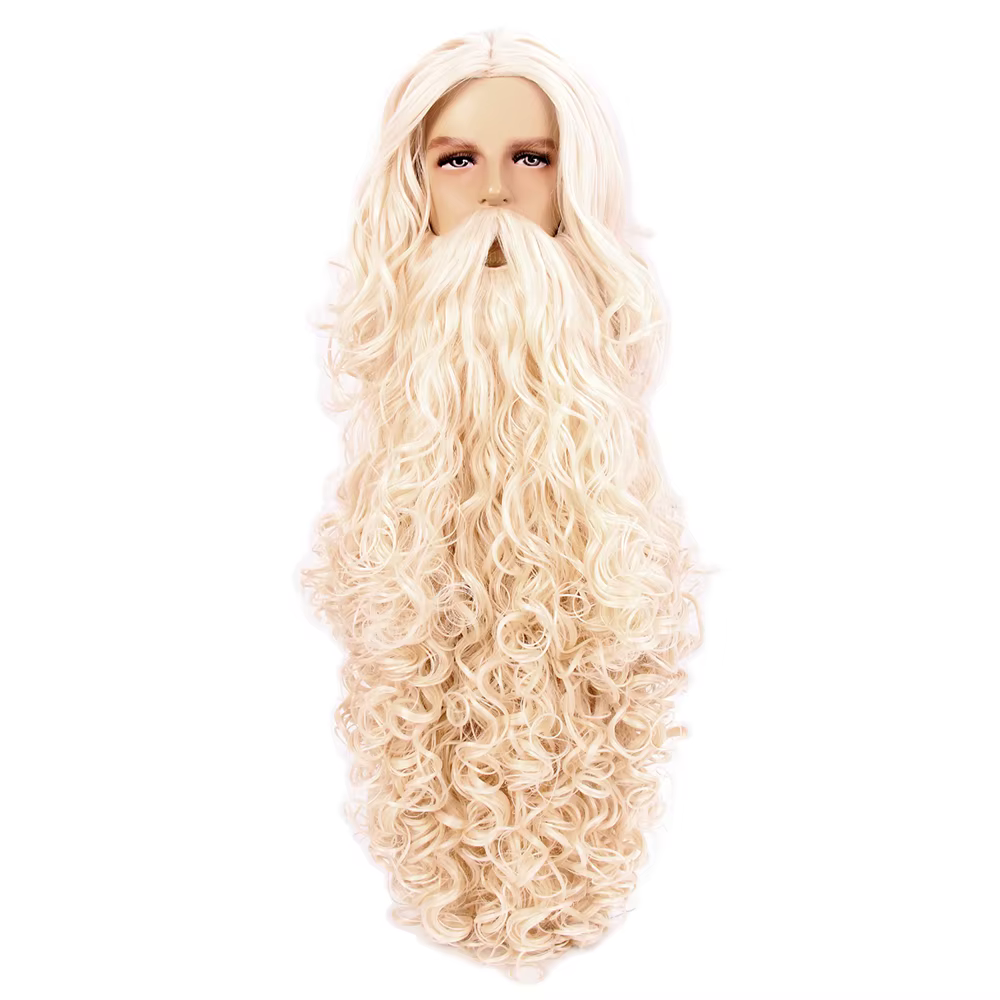 Ensemble de perruque de cheveux et de barbe du père Noël de Noël pour hommes, accessoire de cosplay,