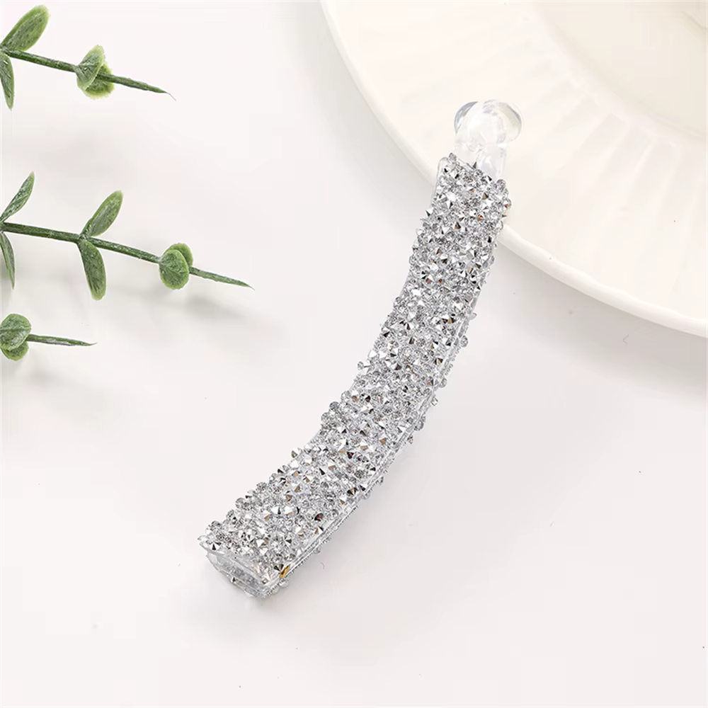 Pince à cheveux en cristal Bling pour femmes, tête arrière, épingles à cheveux, porte-queue de cheva