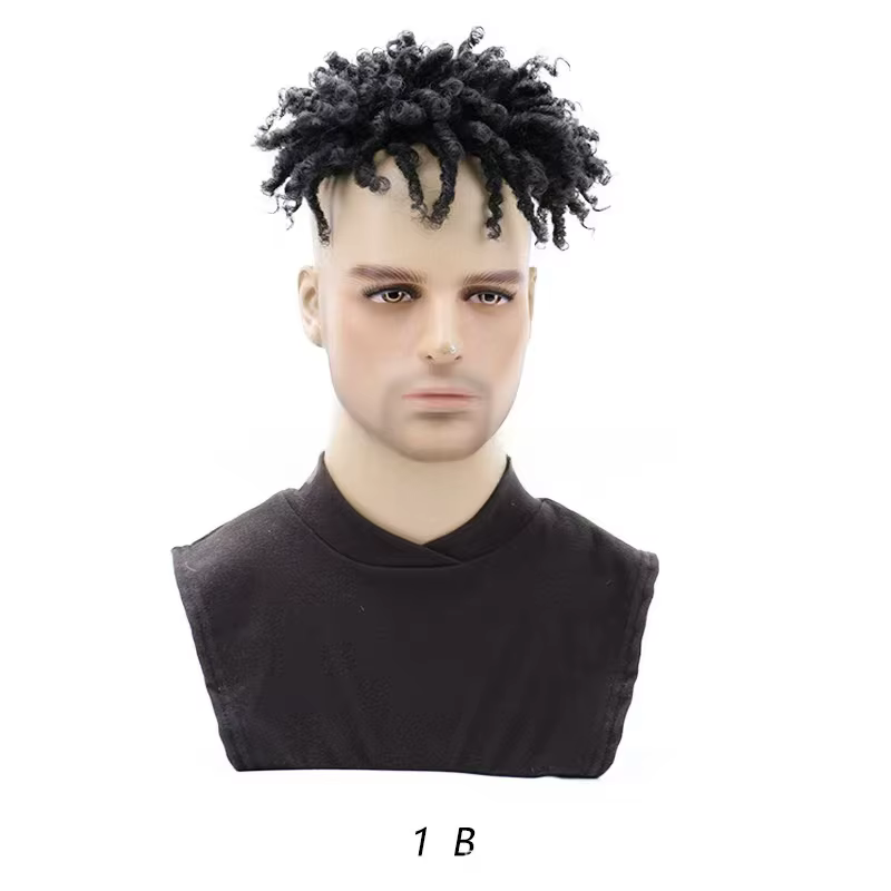 Perruque toupet courte Dreadlock avec Clips, Faux Locs synthétiques doux tressés, couleur ombrée, de