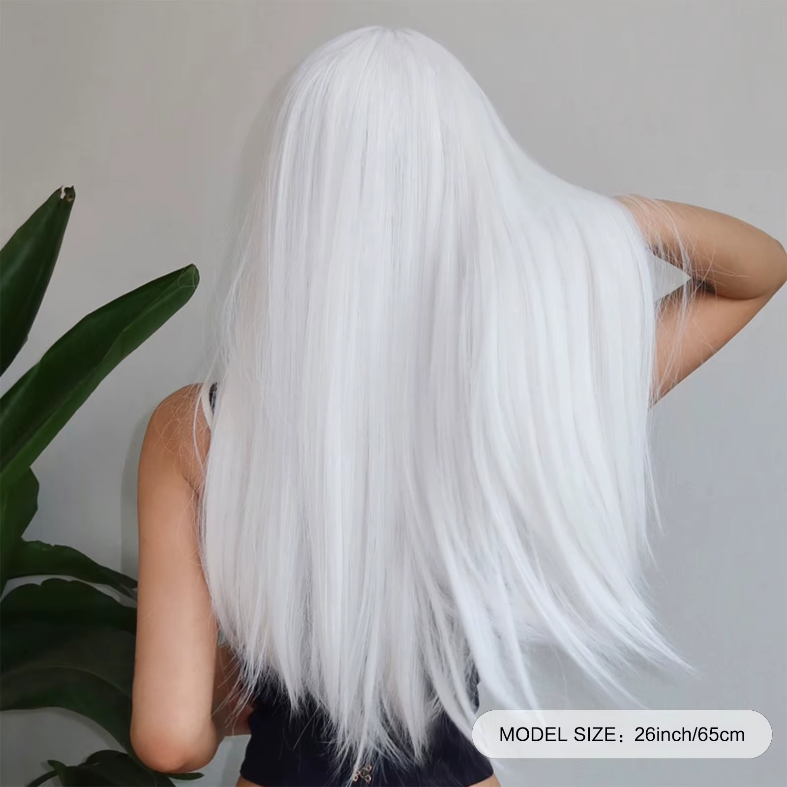 HENRY MARGU – perruques synthétiques longues et lisses blanches pour femmes, faux cheveux colorés de