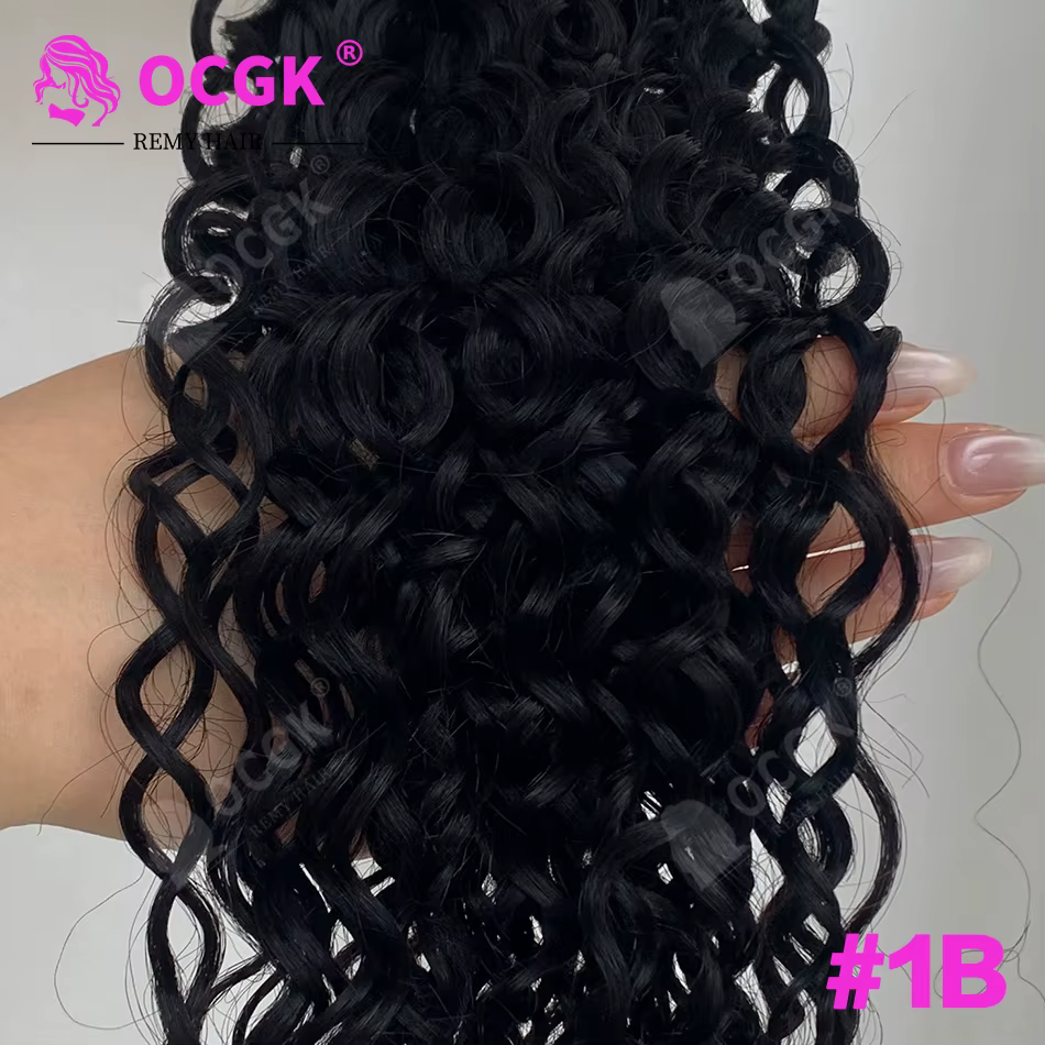 Extensions de cheveux naturels OCGK en trame, couleur # Extensions de cheveux Remy Water Wave pour a