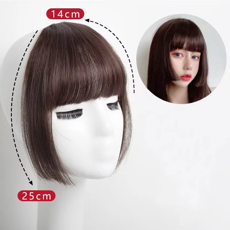 Réinitialisation d'extension de cheveux de frange de faux cheveux, pince naturelle, haute températur
