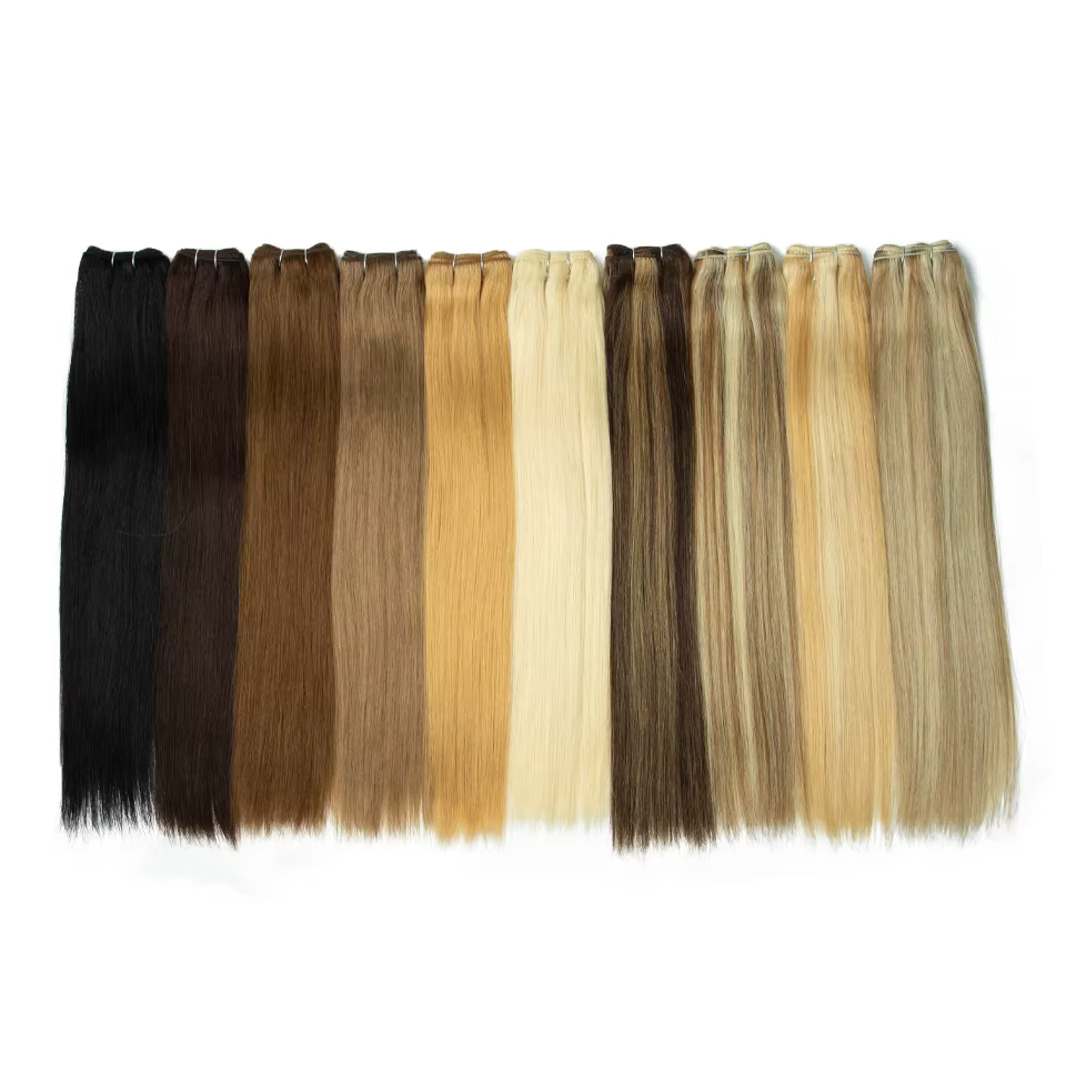 Lots de mèches de cheveux naturels élégants pour femmes 4 # Extensions de cheveux humains couleur