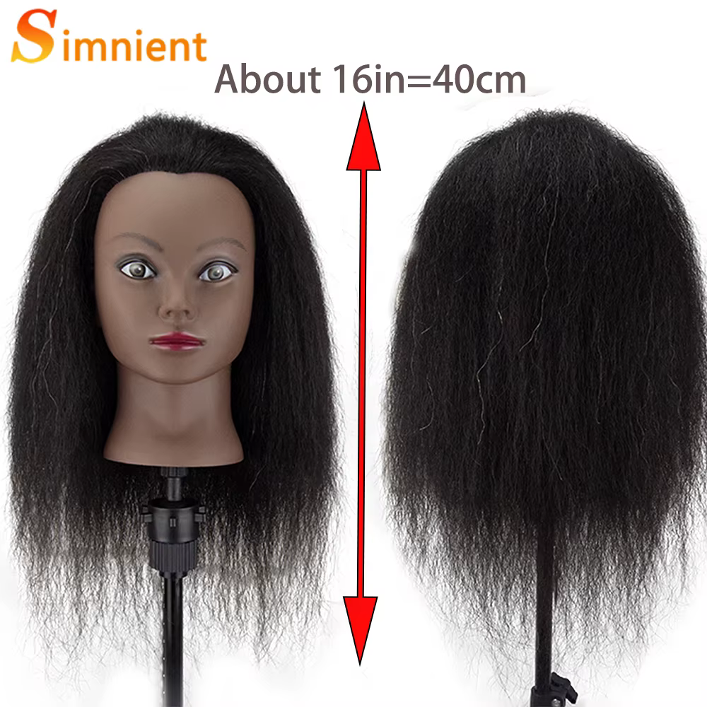 Têtes de Mannequin Afro pour tressage, poupées de cheveux, formation humaine réelle, modèle de coiff