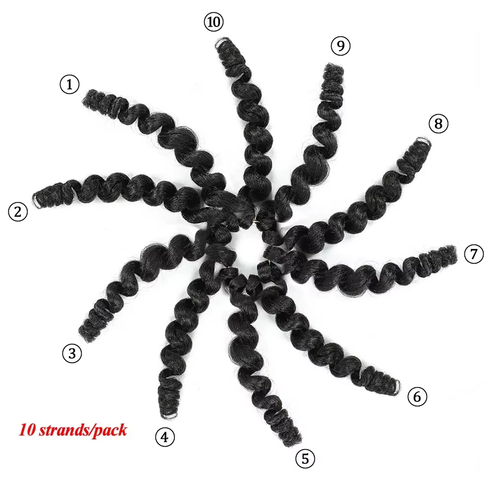 Ombre tressage cheveux Jumpy baguette Curl Crochet tresses synthétique Crochet Extension de cheveux 