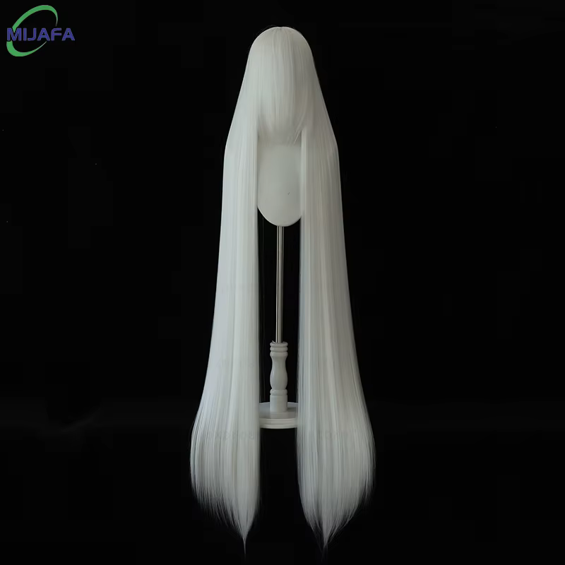 700g haute qualité 59 "150 cm longue perruque de Cosplay droite avec Bang blond brun rouge vert bleu