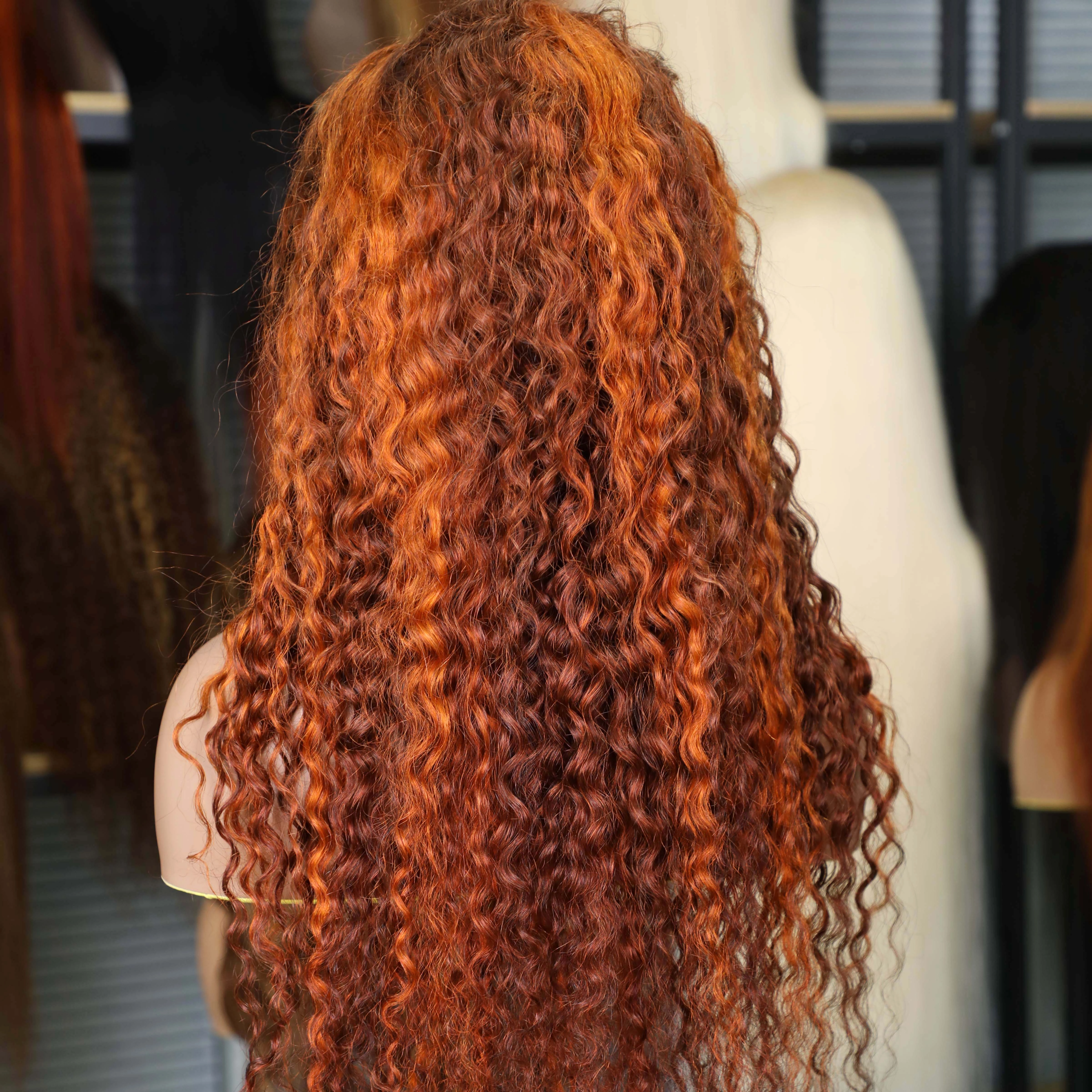 Vague d'eau 4/350 mettre en évidence 13x6 HD dentelle frontale perruque cheveux humains brun gingemb