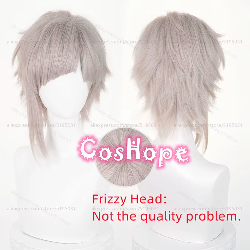 Nakajima Atsushi Cosplay perruque 30 cm courte chaude rose gris perruque Cosplay Anime Cosplay perru