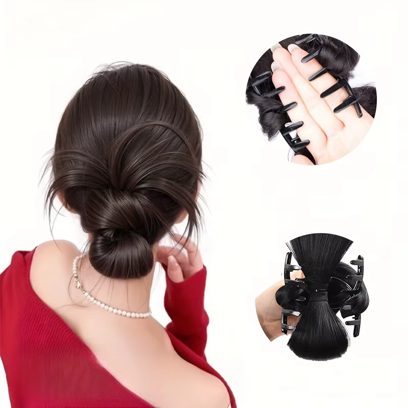Chignon synthétique bas queue de cheval cheveux naturel moelleux griffe pince Chignon cheveux pour f