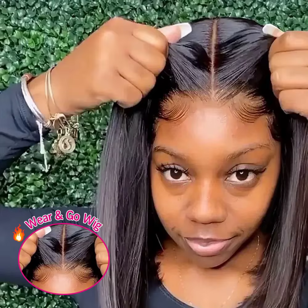 Perruque Bob Lace Closure Wig sans colle naturelle, cheveux courts, pre-à-porter, 13x4 HD, 6x4, tran