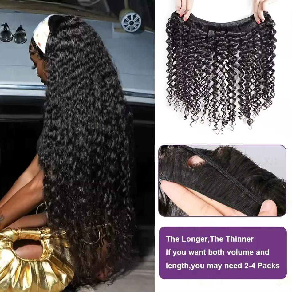 Lots de Cheveux Humains Ondulés Profonds (Loose Deep Wave) de 32, 36, 40 Pouces, Cheveux Brésiliens 