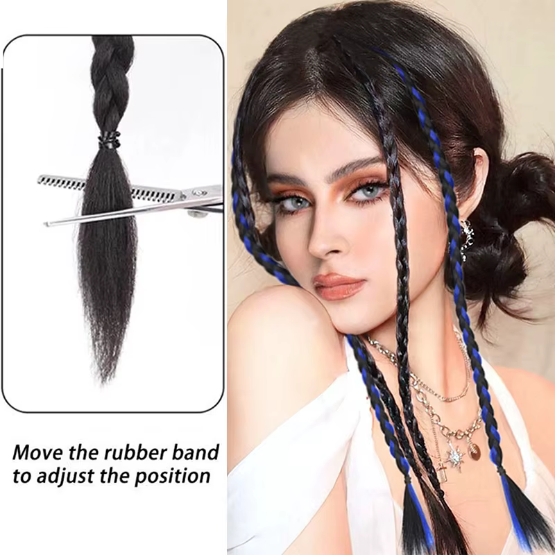 WIGSIN-Perruque Synthétique Tressée avec Pince BB de Bain, Boîte Légère, Queue de Cheval pour Femme,