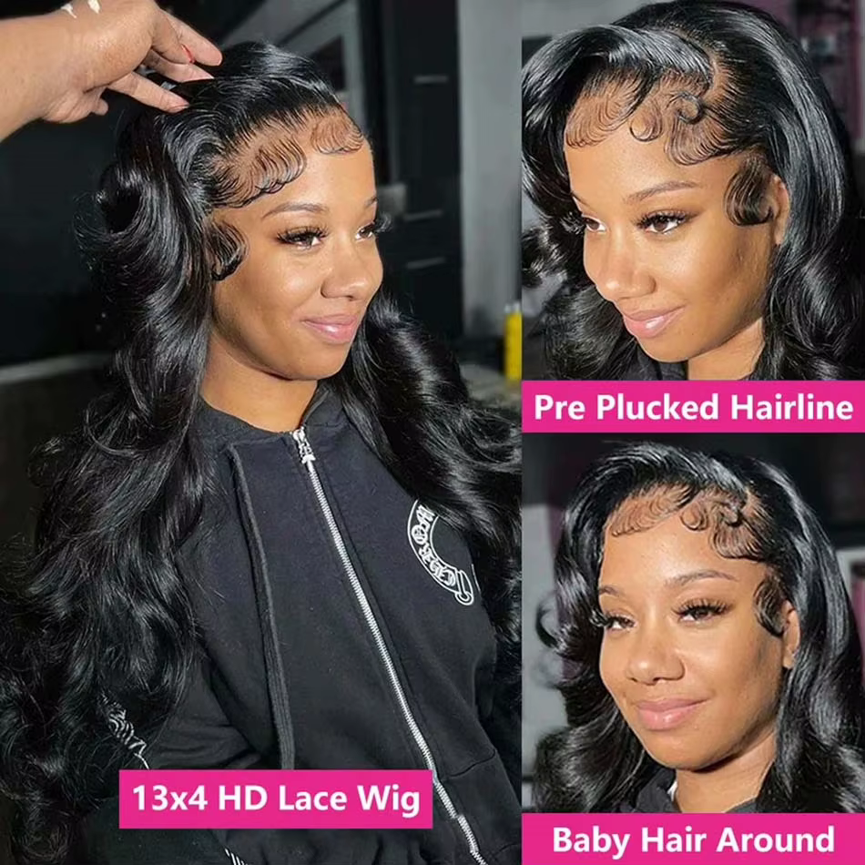 Perruques en cheveux humains ondulés, Perruque 360 Full Lace pré-épilée, Perruque frontale HD Lace 1