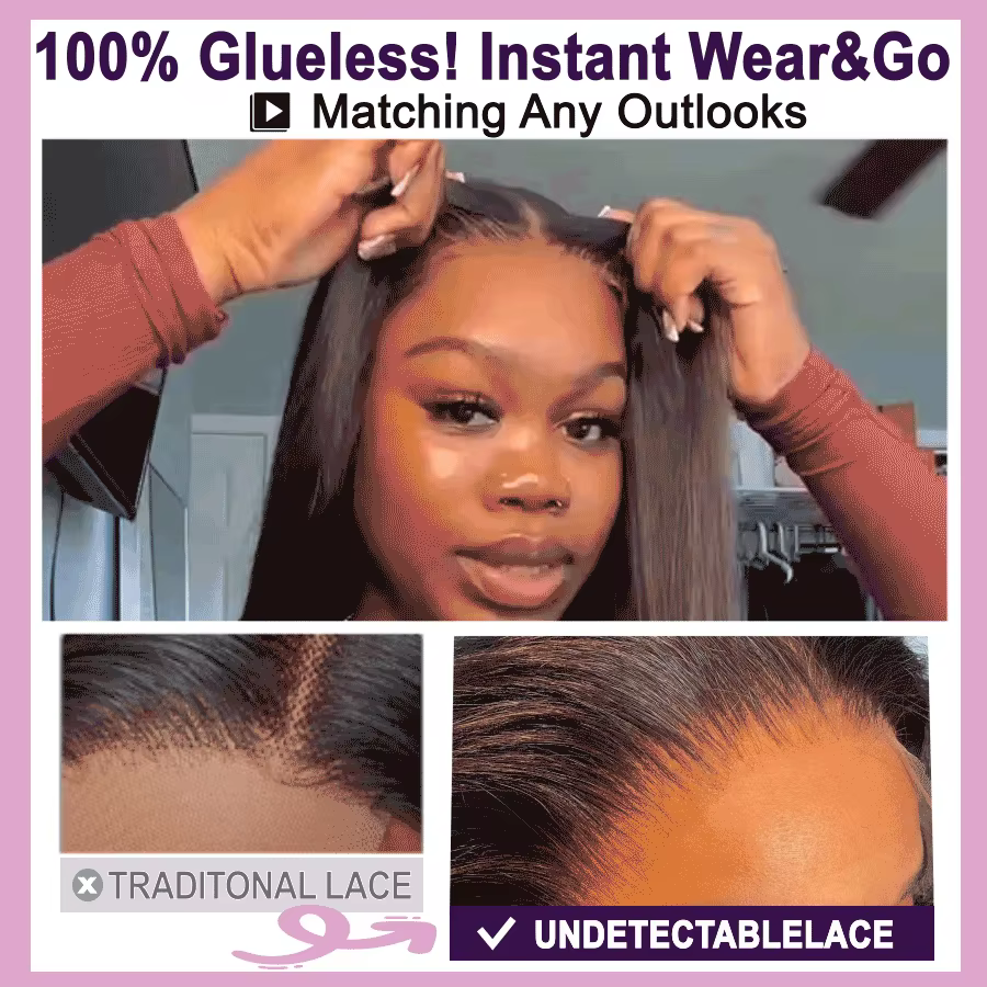 Wow Angel 5x5 Wear Go HD Lace Closure Glueless Wigs 28in Perruque droite malaisienne Perruques humai