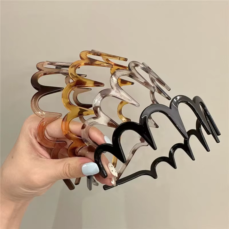 Femmes coréennes peigne à cheveux bandeau en plastique U forme cerceaux de cheveux dents fixes antid