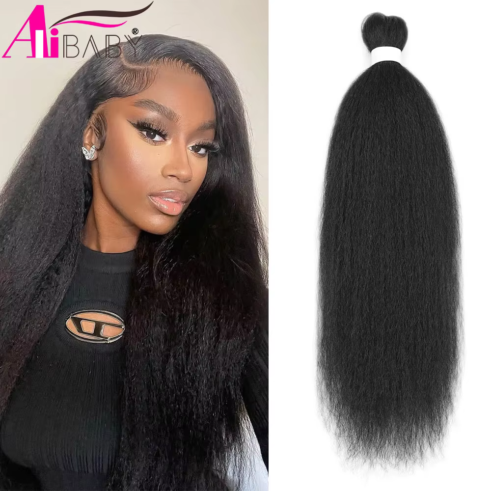 Alibaby 26 pouces Vixen cheveux paquets synthétiques Yaki droite Crochet Extensions de cheveux pour 