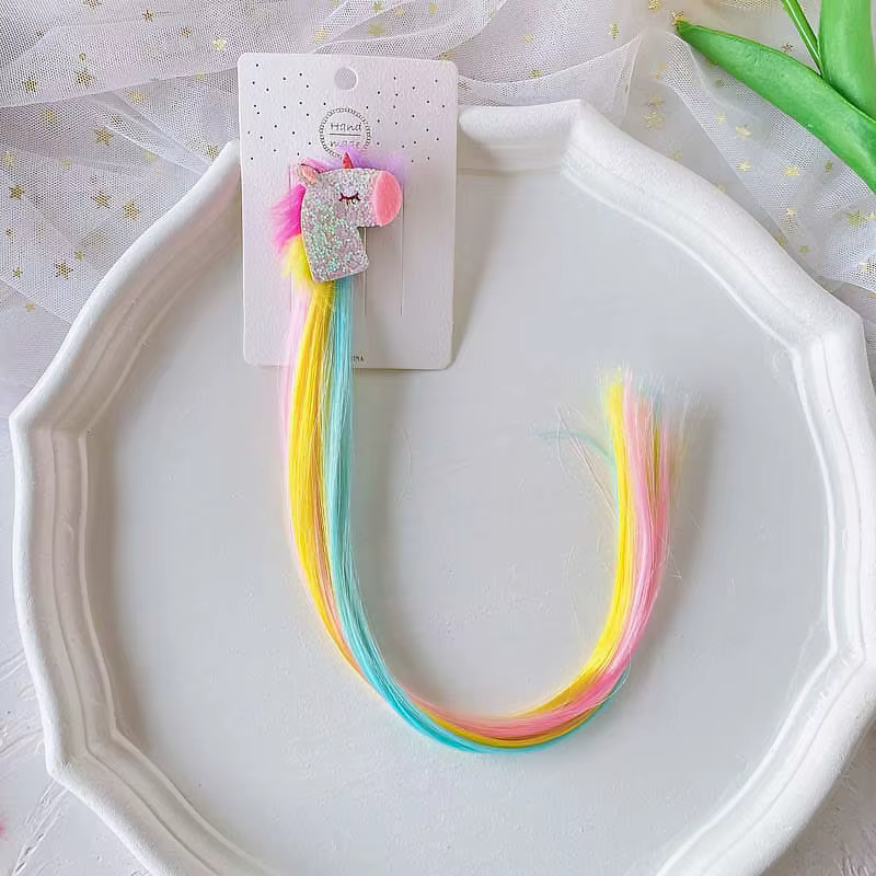 Perruques colorées licorne, pince à cheveux, cadeau pour enfants, décoration de fête d'anniversaire 